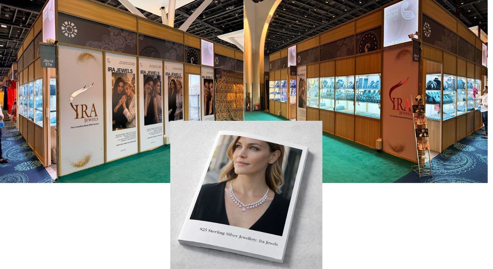 IRA Jewels trade show booth at IIJS Mumbai — FromOne visuals on display