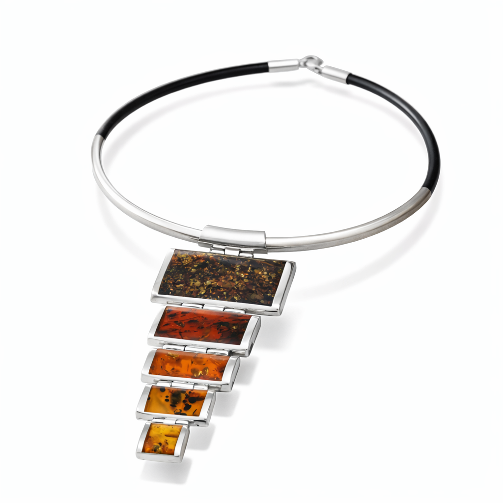 Amber stepped necklace