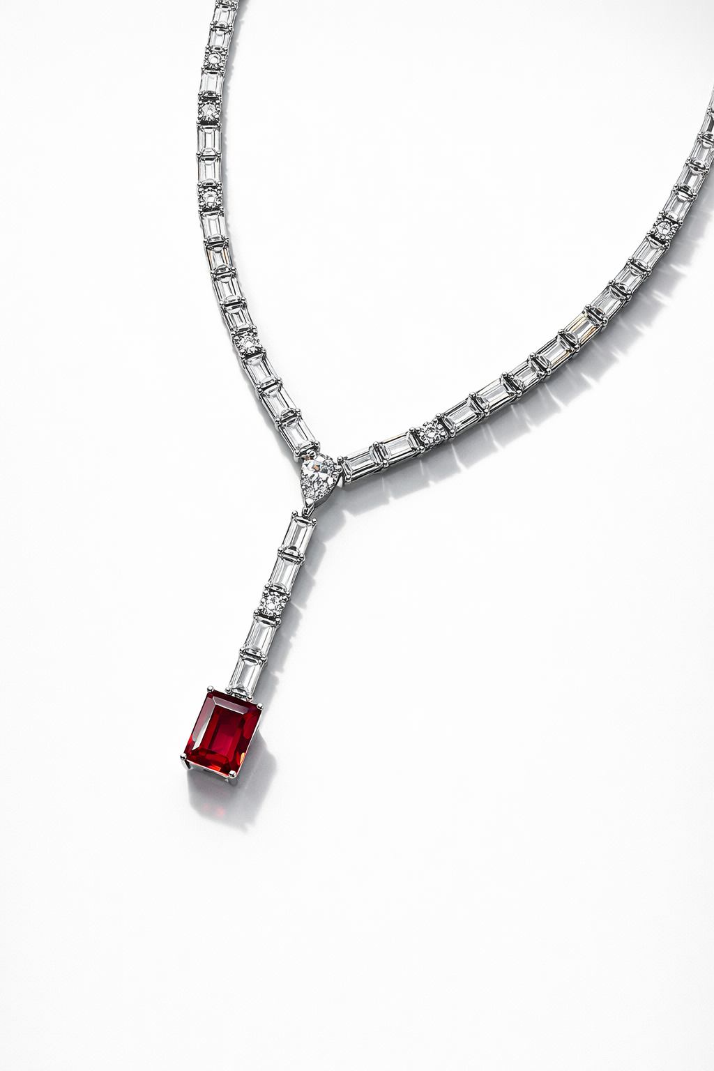 Ruby drop necklace